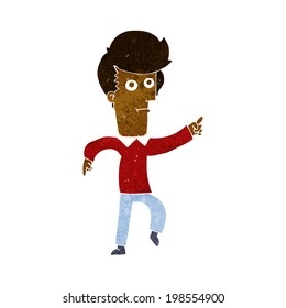 caricaturista señalando