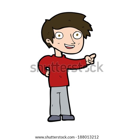 cartoon man pointing