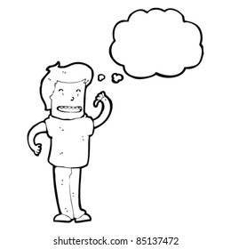 cartoon man pointing at himself