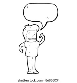 caricaturista apuntándose a sí mismo