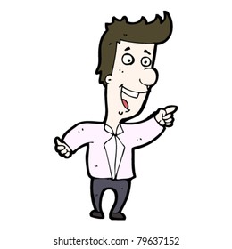 caricaturista señalando y riendo