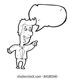 caricaturista señalando y riendo