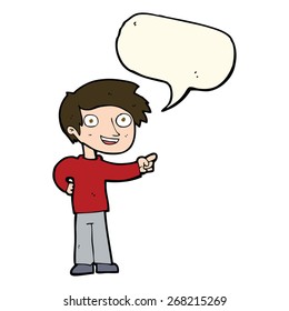 cartoon man pointing with speech bubble