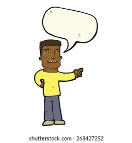 cartoon man pointing with speech bubble