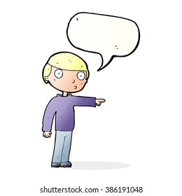 cartoon man pointing with speech bubble