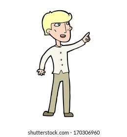 cartoon man pointing the way
