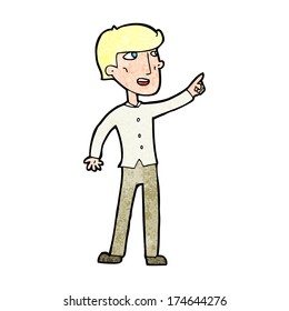 cartoon man pointing the way