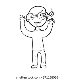 cartoon man with popping out eyes