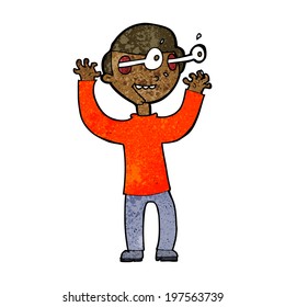 cartoon man with popping out eyes