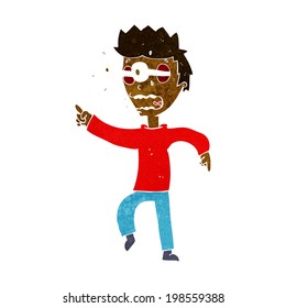 cartoon man with popping out eyes