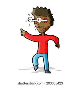 cartoon man with popping out eyes