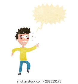cartoon man with popping out eyes with speech bubble