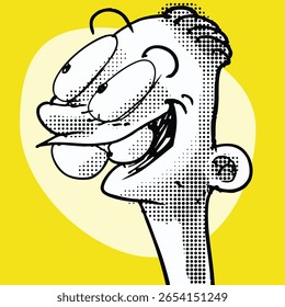 cartoon man portrait, vector illustration