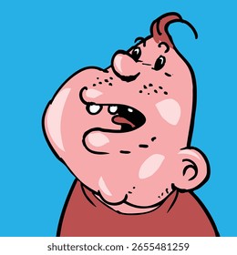 cartoon man portrait vector illustration