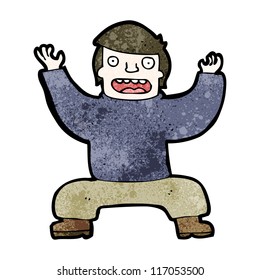 cartoon man posing like a crab