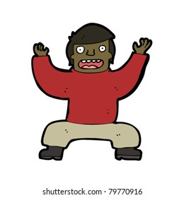 cartoon man posing like a crab