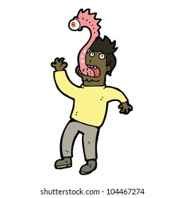 cartoon man possessed by alien