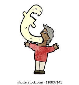 cartoon man possessed by ghost