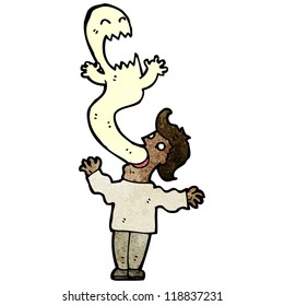 cartoon man possessed by ghost