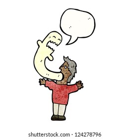 cartoon man possessed by ghost