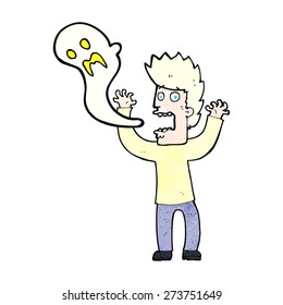 cartoon man possessed by ghost