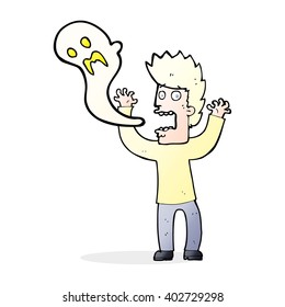 cartoon man possessed by ghost