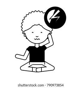 cartoon man practicing yoga