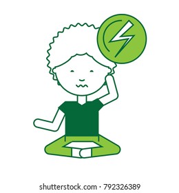 cartoon man practicing yoga