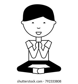 cartoon man practicing yoga