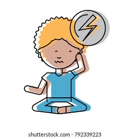 cartoon man practicing yoga