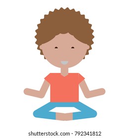 cartoon man practicing yoga
