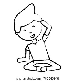 cartoon man practicing yoga