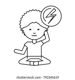 cartoon man practicing yoga