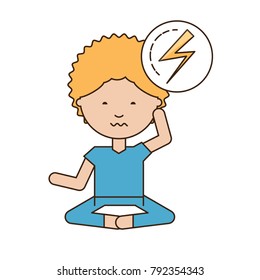 cartoon man practicing yoga