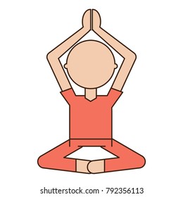 cartoon man practicing yoga