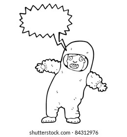 cartoon man in protective suit