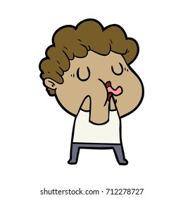 cartoon man pulling face