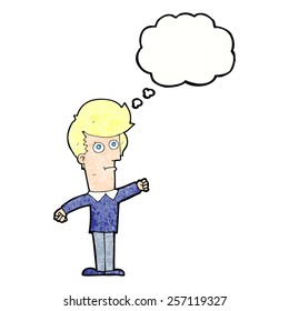 Cartoon-Mann mit Gedankenblase
