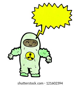 cartoon man in radiation suit
