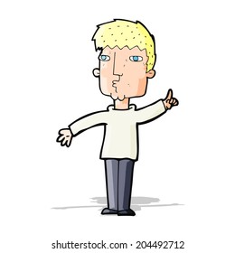 cartoon man raising point