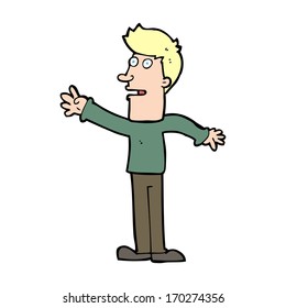 hombre de caricatura que llega