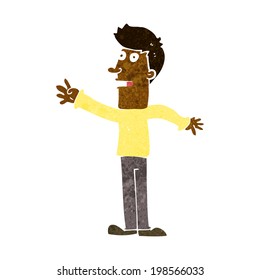 cartoon man reaching