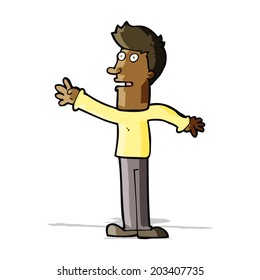 cartoon man reaching
