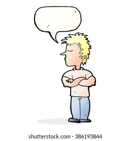 cartoon man refusing to listen with speech bubble