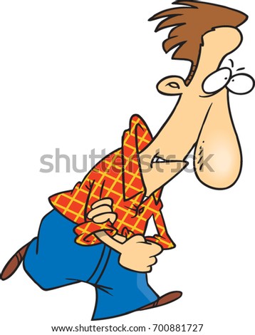 cartoon man rolling up his sleeves with a determined or angry look on his face