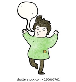 cartoon man running away