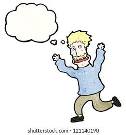 cartoon man running away