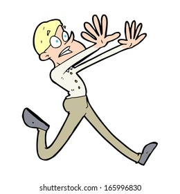 cartoon man running away