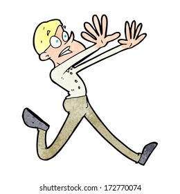 cartoon man running away
