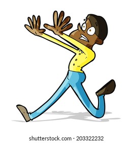 cartoon man running away